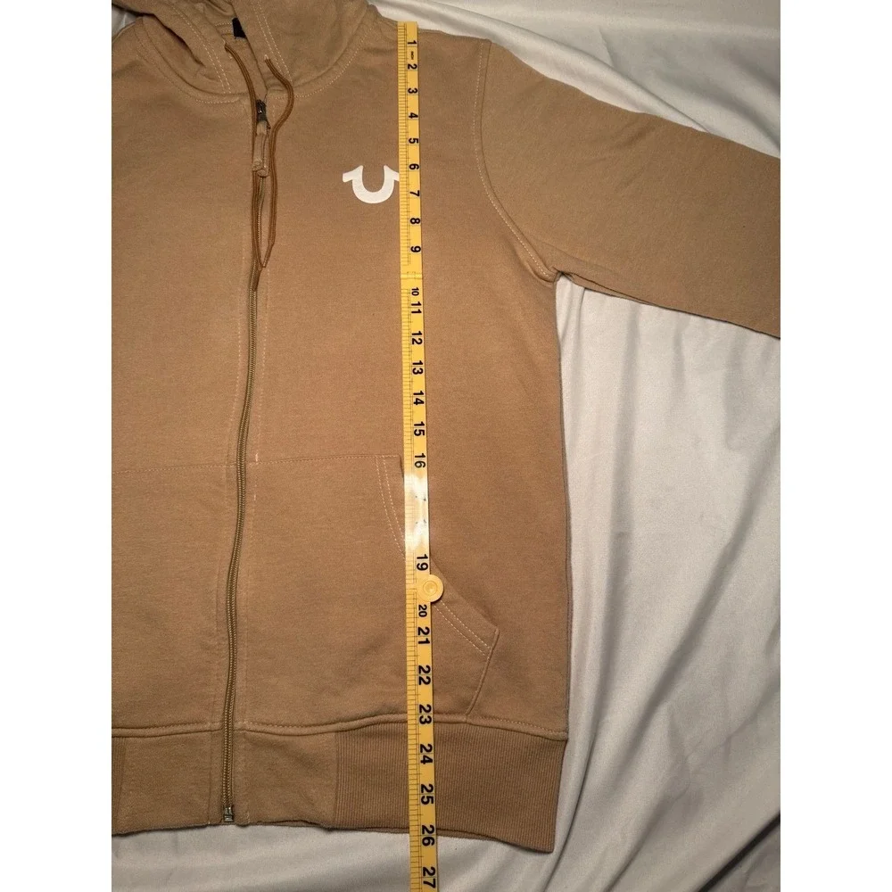 True Religion Zip Up Hoodie Tan Regular Fit Buddha Graphic‎ Streetwear Small